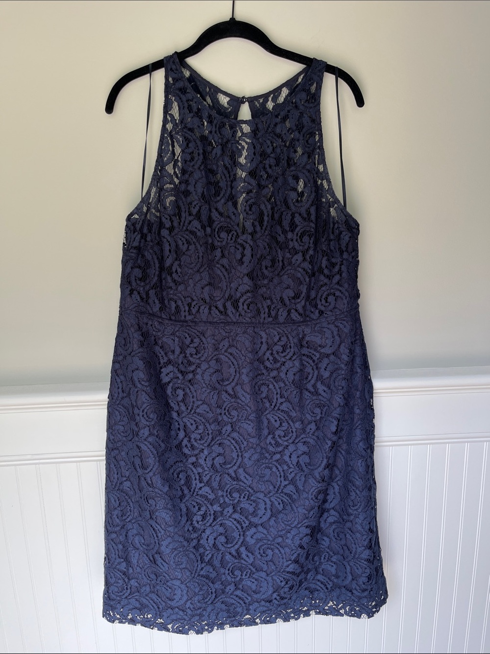 J. Crew Navy Lace Sleeveless Dress Size 16